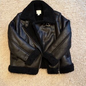 Women's H&M Black Shearling Jacket